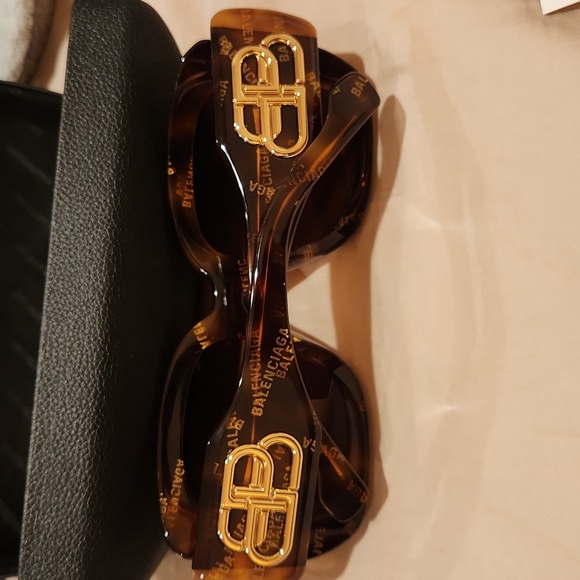 BALENCIAGA Paris D-Frame Sunglasses Havana Brown - Picture 4 of 7